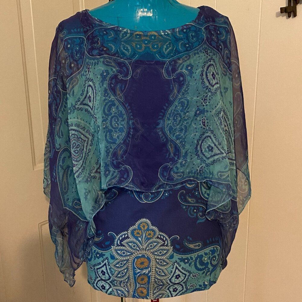 Dress Barn 2 Pc Boho Paisley Womens Top Size M
